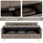 GustoWave 67''W 3 Seater Sofa Couch with Storage Under Seat Cushion, Mid-Century Modern Couch with Comfortable Armrest & with 5 Pillows