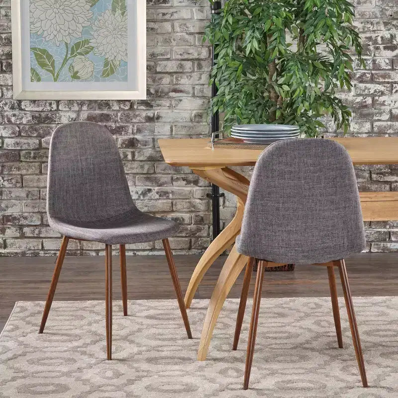 Chaises de salle à manger GDFStudio Haleigh Mid-Century Modern en tissu (lot de 2)