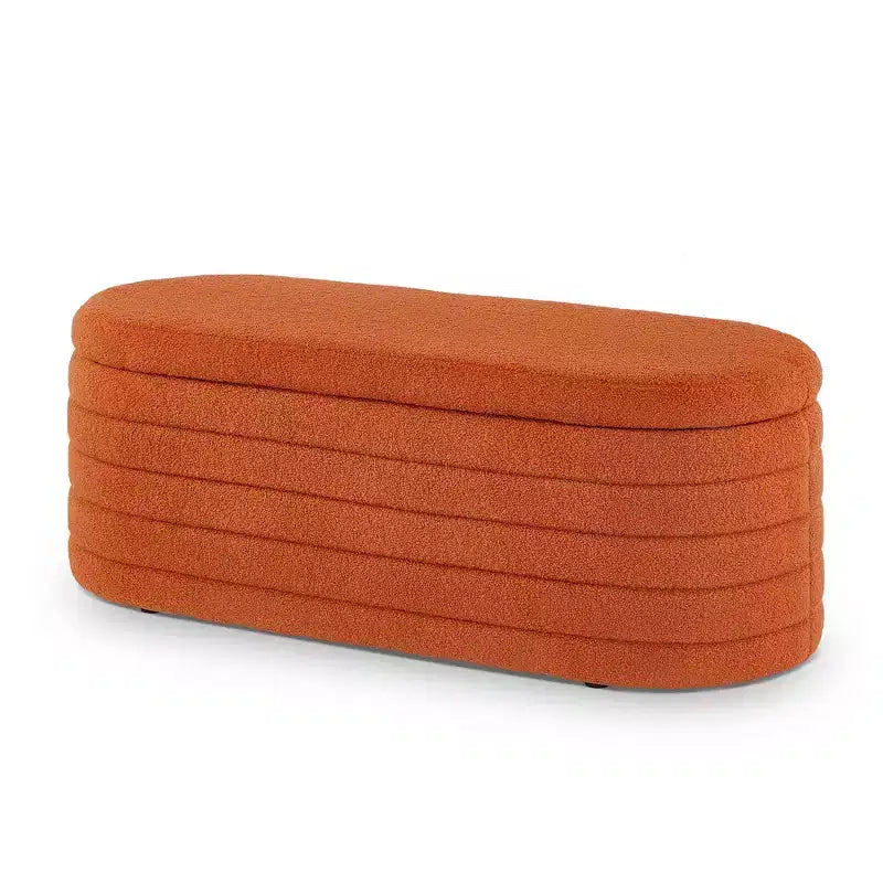 Banc de rangement ottoman moderne TUYOHW, banc de lit rembourré avec rangement, tabouret de lit avec charnière de sécurité pour chambre à coucher, orange