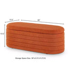 Banc de rangement ottoman moderne TUYOHW, banc de lit rembourré avec rangement, tabouret de lit avec charnière de sécurité pour chambre à coucher, orange