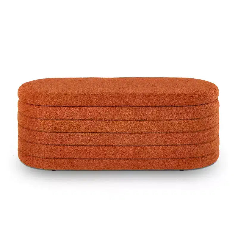 Banc de rangement ottoman moderne TUYOHW, banc de lit rembourré avec rangement, tabouret de lit avec charnière de sécurité pour chambre à coucher, orange