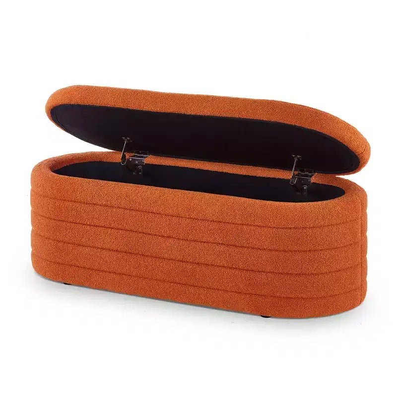 Banc de rangement ottoman moderne TUYOHW, banc de lit rembourré avec rangement, tabouret de lit avec charnière de sécurité pour chambre à coucher, orange
