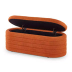 Banc de rangement ottoman moderne TUYOHW, banc de lit rembourré avec rangement, tabouret de lit avec charnière de sécurité pour chambre à coucher, orange