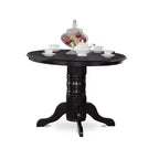 HomeStock Belmont 5Pc Round 42 Dining Room Table And 4 Wood Seat Kitchen Chairs, Black