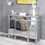 Commode Karl Home 3 tiroirs en MDF argenté de 121,9 cm de large
