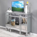 Commode Karl Home 3 tiroirs en MDF argenté de 121,9 cm de large