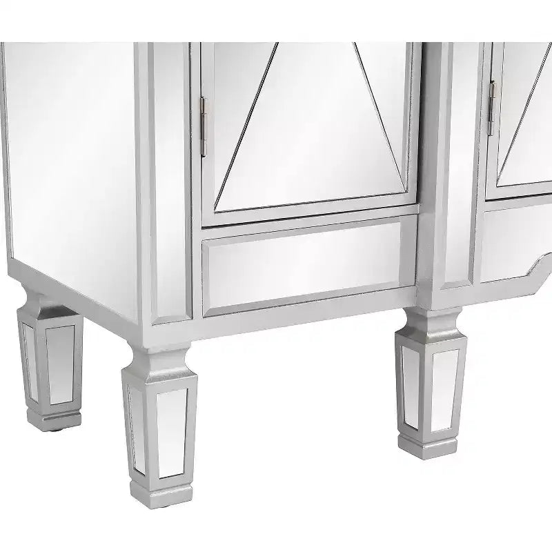 Commode Karl Home 3 tiroirs en MDF argenté de 121,9 cm de large