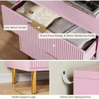 Modern 3-Drawer Dresser - Gold Handle & Large Storage for Bedroom & Living Room