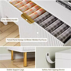 Modern 3-Drawer Dresser - Gold Handle & Large Storage for Bedroom & Living Room