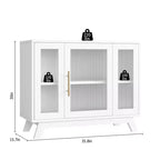 36 Modern Coffee Bar Cabinet - Buffet Sideboard with Fluted Glass Doors & Adjustable Shelves