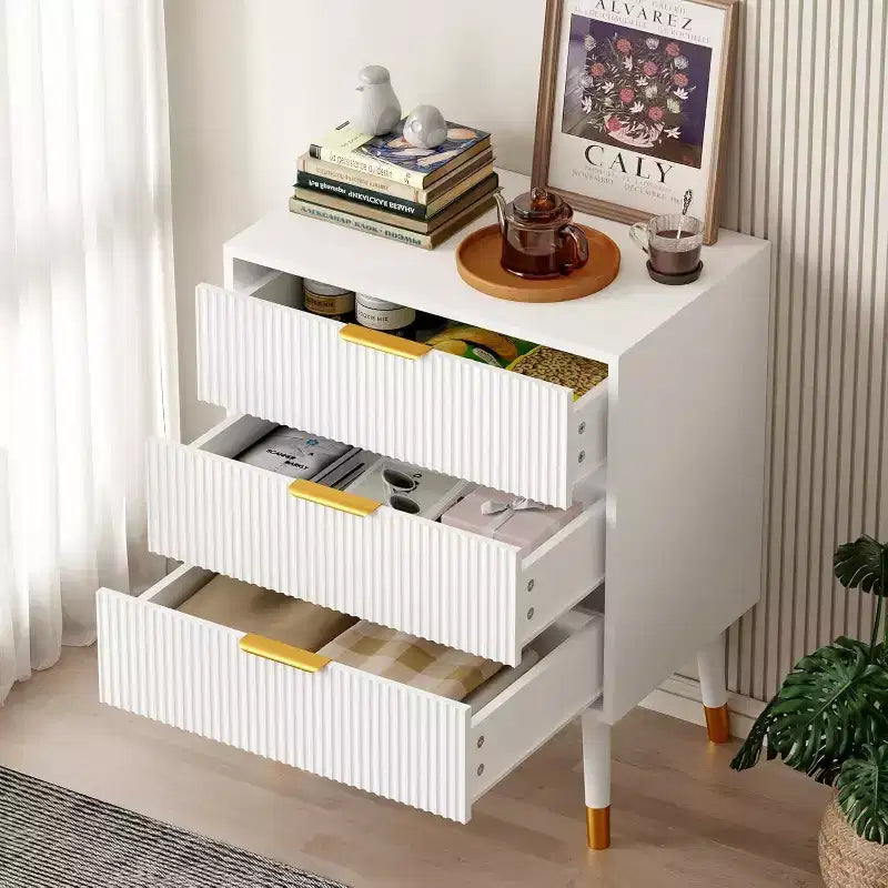 3-Drawer Modern Dresser - Wide Top Nightstand & Storage for Bedroom & Living Room