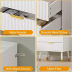 3-Drawer Modern Dresser - Wide Top Nightstand & Storage for Bedroom & Living Room