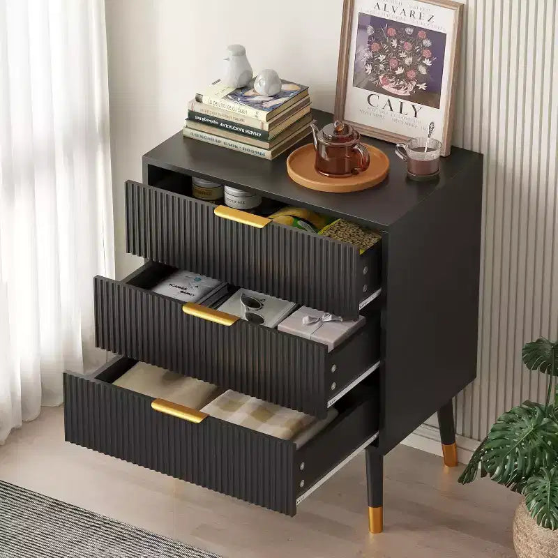 3-Drawer Modern Dresser - Wide Top Nightstand & Storage for Bedroom & Living Room