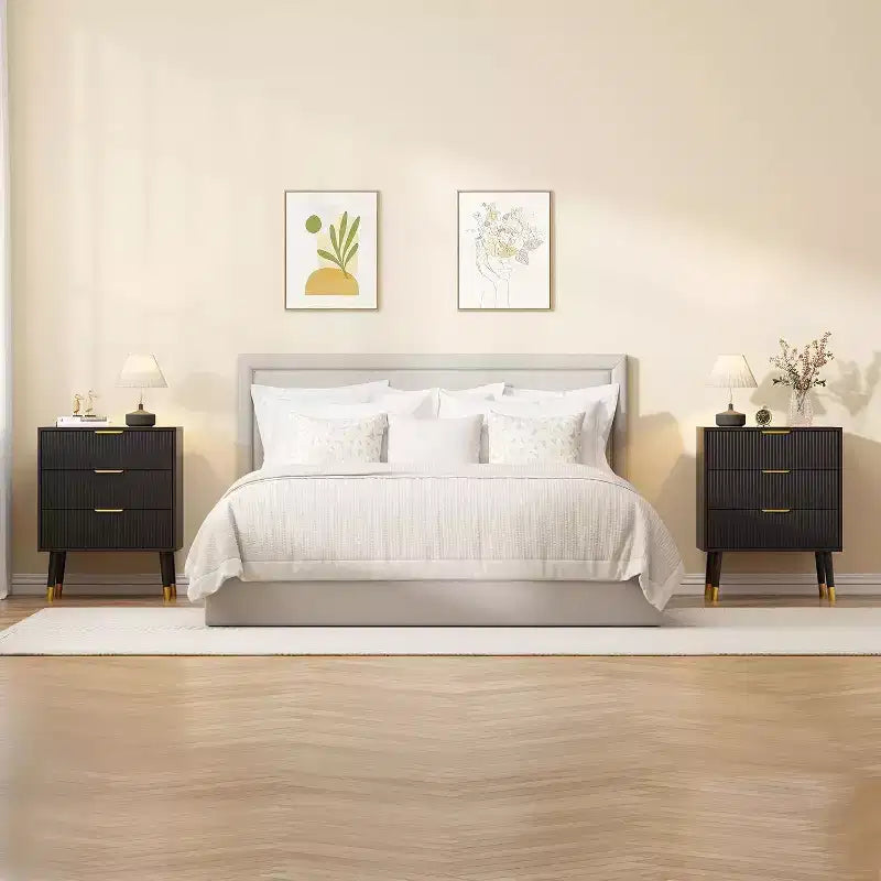 3-Drawer Modern Dresser - Wide Top Nightstand & Storage for Bedroom & Living Room