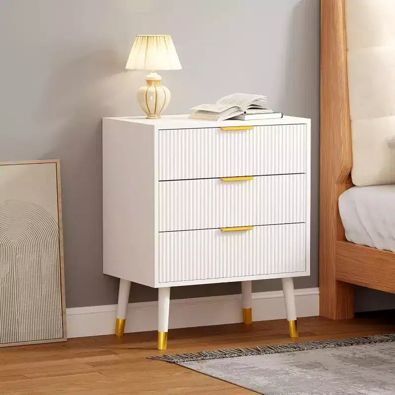 3-Drawer Modern Dresser - Wide Top Nightstand & Storage for Bedroom & Living Room