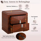 Christopher Knight Home Baldros Mid-Century Modern Wooden Nightstand with 2 Drawers