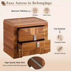 Christopher Knight Home Baldros Mid-Century Modern Wooden Nightstand with 2 Drawers