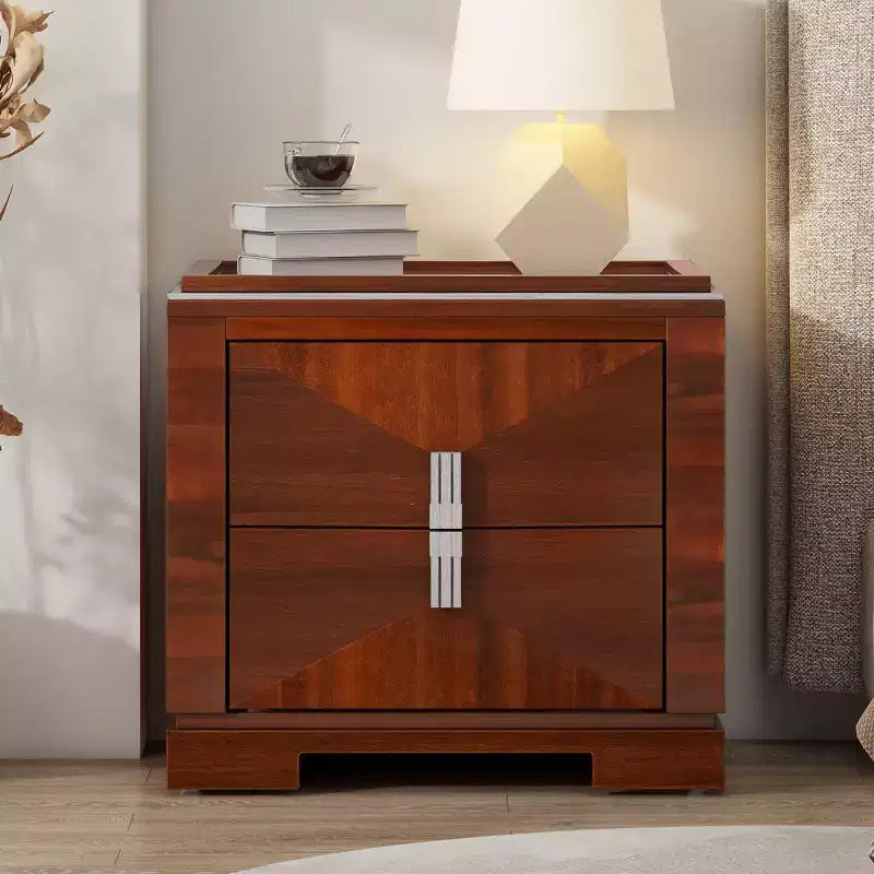 Christopher Knight Home Baldros Mid-Century Modern Wooden Nightstand with 2 Drawers