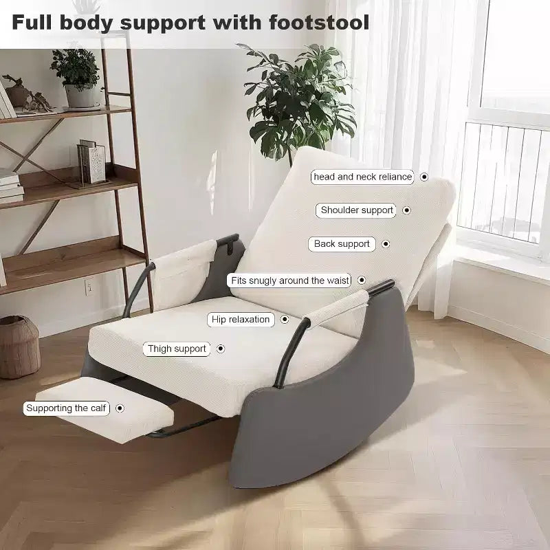 Acekool 3-Position Glider - Foldable Rocker with Hidden Footrest