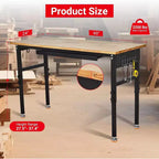 Acekool Adjustable Workbench with Power Outlet, 2200lb Capacity Steel Frame Work Table