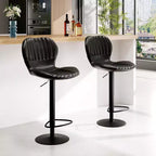 Swivel Counter Height Bar Stools, Kitchen Bar Chairs with Backrest and Armrests, Dining Barstools for Bar, Kitchen, Dining Room