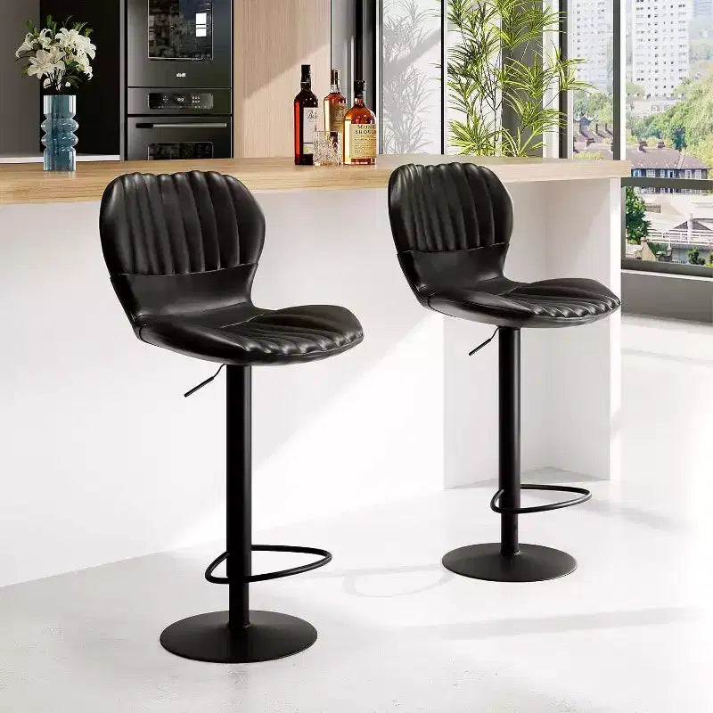 Swivel Counter Height Bar Stools, Kitchen Bar Chairs with Backrest and Armrests, Dining Barstools for Bar, Kitchen, Dining Room