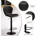 Swivel Counter Height Bar Stools, Kitchen Bar Chairs with Backrest and Armrests, Dining Barstools for Bar, Kitchen, Dining Room