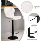 Swivel Counter Height Bar Stools, Kitchen Bar Chairs with Backrest and Armrests, Dining Barstools for Bar, Kitchen, Dining Room