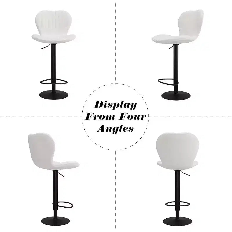 Swivel Counter Height Bar Stools, Kitchen Bar Chairs with Backrest and Armrests, Dining Barstools for Bar, Kitchen, Dining Room