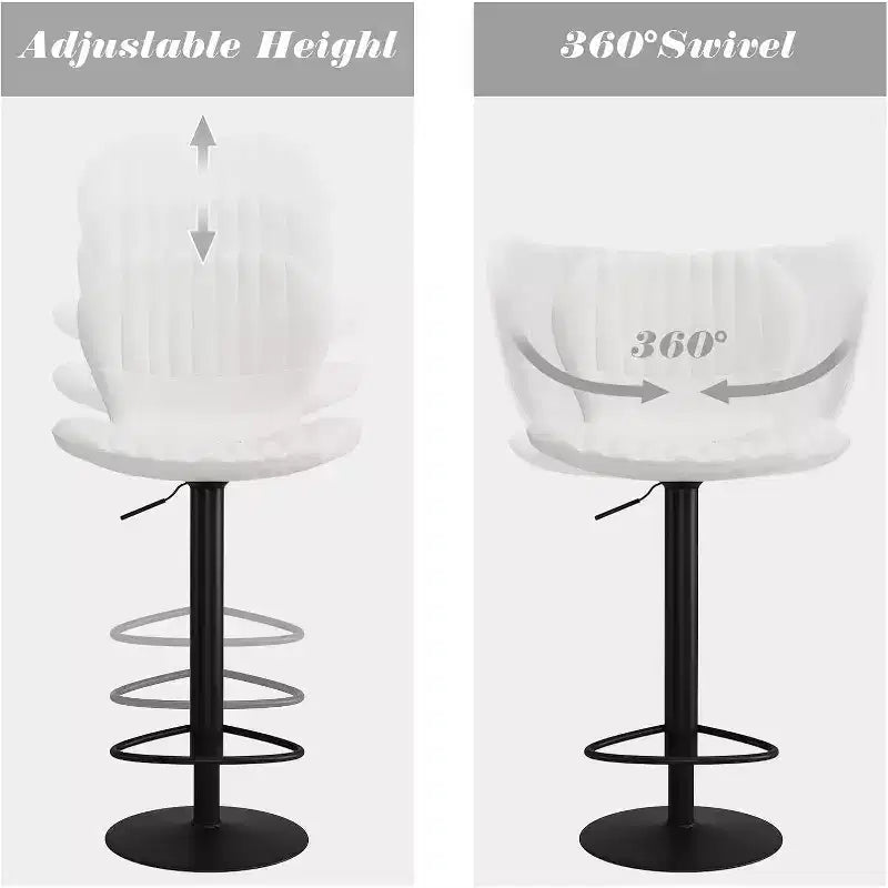 Swivel Counter Height Bar Stools, Kitchen Bar Chairs with Backrest and Armrests, Dining Barstools for Bar, Kitchen, Dining Room