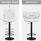 Swivel Counter Height Bar Stools, Kitchen Bar Chairs with Backrest and Armrests, Dining Barstools for Bar, Kitchen, Dining Room