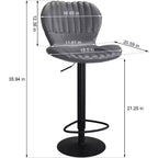 Swivel Counter Height Bar Stools, Kitchen Bar Chairs with Backrest and Armrests, Dining Barstools for Bar, Kitchen, Dining Room