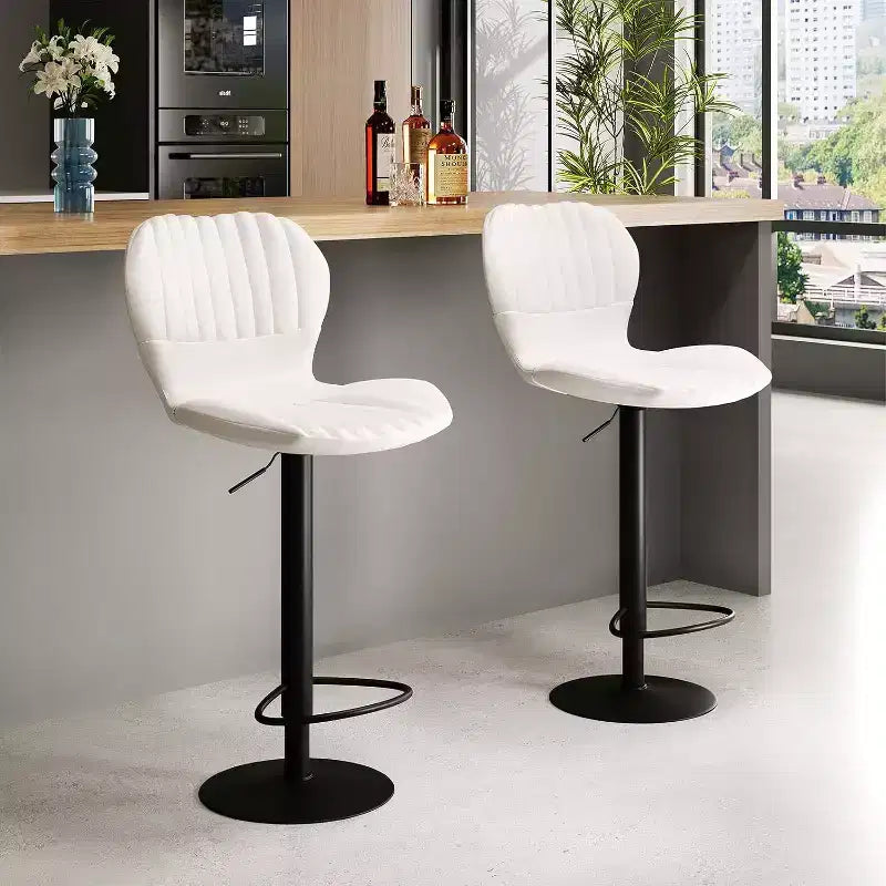 Swivel Counter Height Bar Stools, Kitchen Bar Chairs with Backrest and Armrests, Dining Barstools for Bar, Kitchen, Dining Room