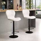 Swivel Counter Height Bar Stools, Kitchen Bar Chairs with Backrest and Armrests, Dining Barstools for Bar, Kitchen, Dining Room
