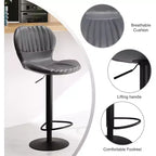 Swivel Counter Height Bar Stools, Kitchen Bar Chairs with Backrest and Armrests, Dining Barstools for Bar, Kitchen, Dining Room