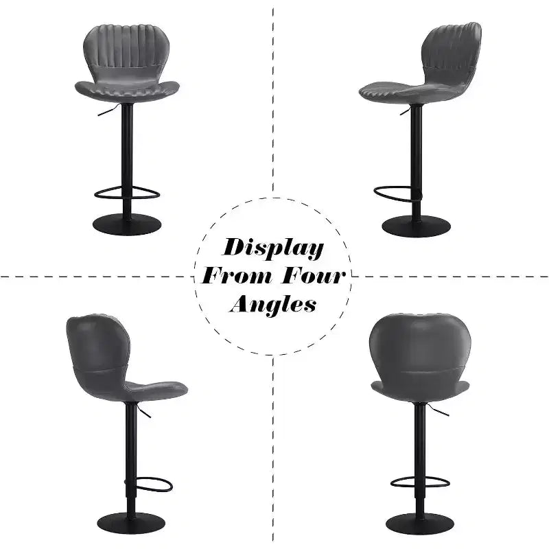 Swivel Counter Height Bar Stools, Kitchen Bar Chairs with Backrest and Armrests, Dining Barstools for Bar, Kitchen, Dining Room