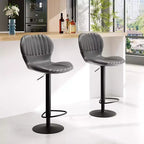 Swivel Counter Height Bar Stools, Kitchen Bar Chairs with Backrest and Armrests, Dining Barstools for Bar, Kitchen, Dining Room