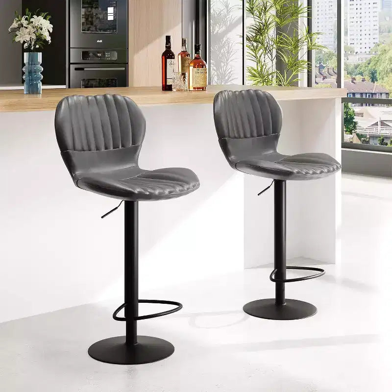 Swivel Counter Height Bar Stools, Kitchen Bar Chairs with Backrest and Armrests, Dining Barstools for Bar, Kitchen, Dining Room