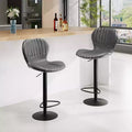 Swivel Counter Height Bar Stools, Kitchen Bar Chairs with Backrest and Armrests, Dining Barstools for Bar, Kitchen, Dining Room