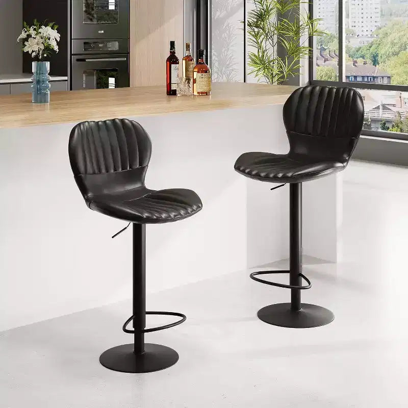 Swivel Counter Height Bar Stools, Kitchen Bar Chairs with Backrest and Armrests, Dining Barstools for Bar, Kitchen, Dining Room