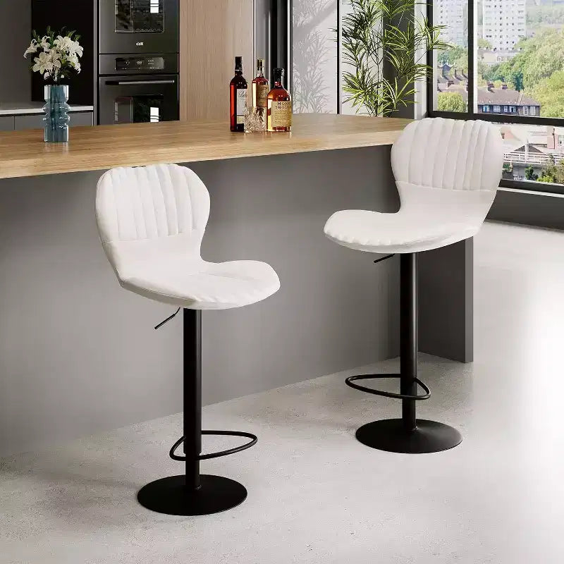 Swivel Counter Height Bar Stools, Kitchen Bar Chairs with Backrest and Armrests, Dining Barstools for Bar, Kitchen, Dining Room