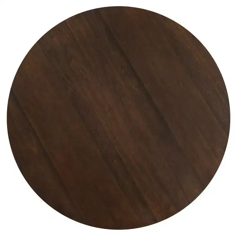 PexFix 60 Round Dining Table for 6 People Modern Pedestal Table with Fluted Cone Base & Wood MDF Top for Small Space Kitchen Dining Room Cafe Walnut