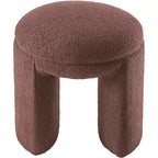 Meridian Furniture, Pouf/Tabouret en Tissu Peluche Fausse Fourrure Bowen
