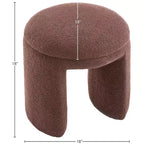 Meridian Furniture, Pouf/Tabouret en Tissu Peluche Fausse Fourrure Bowen
