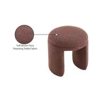 Meridian Furniture, Pouf/Tabouret en Tissu Peluche Fausse Fourrure Bowen