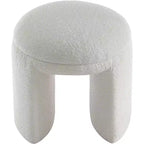 Meridian Furniture, Pouf/Tabouret en Tissu Peluche Fausse Fourrure Bowen