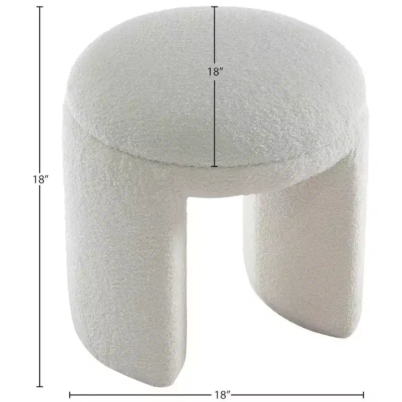 Meridian Furniture, Pouf/Tabouret en Tissu Peluche Fausse Fourrure Bowen