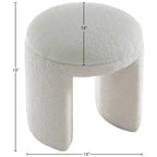 Meridian Furniture, Pouf/Tabouret en Tissu Peluche Fausse Fourrure Bowen