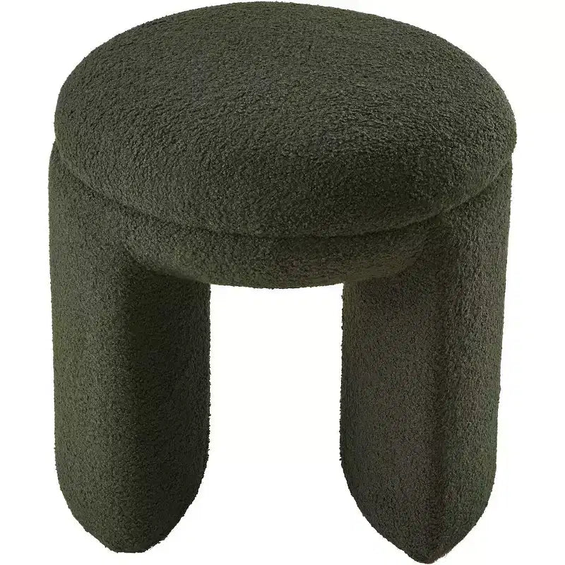 Meridian Furniture, Pouf/Tabouret en Tissu Peluche Fausse Fourrure Bowen
