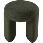 Meridian Furniture, Pouf/Tabouret en Tissu Peluche Fausse Fourrure Bowen